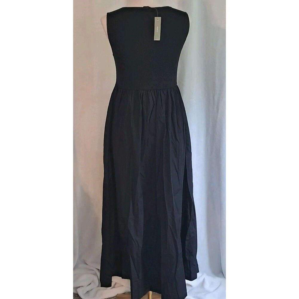J.Crew Scoopneck Mixy Dress Black Maxi Sleeveless CN606 Size M NWT $148 - Picture 6 of 10